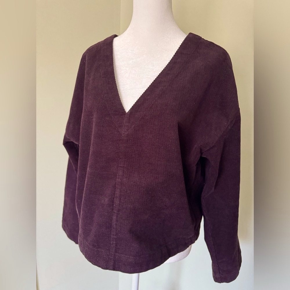 Madewell Women’s Waffle Knit Relaxed V-Neck Top